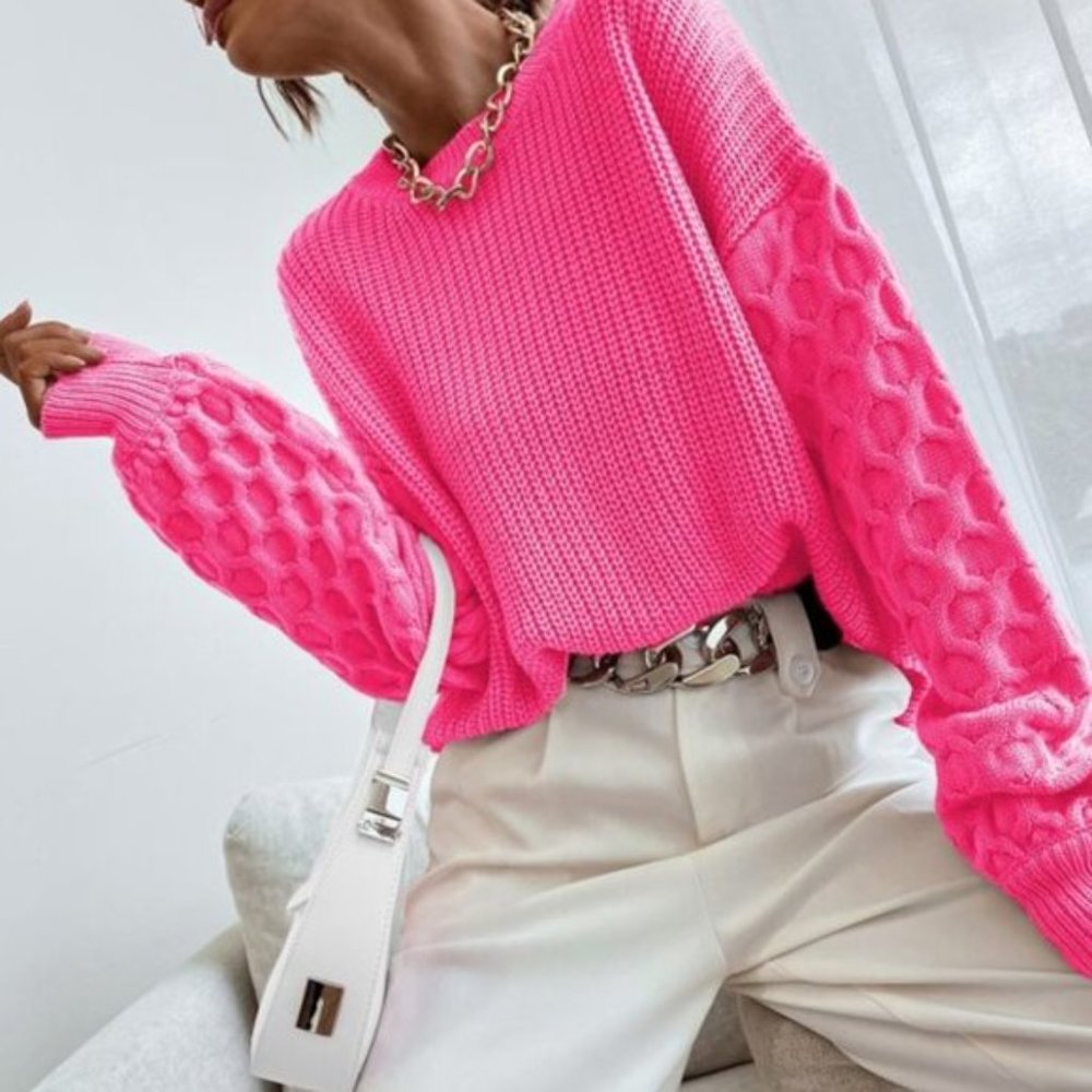 Hot Pink Sweater Top - Picture 5 of 7